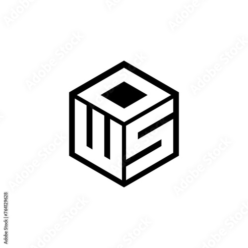 WSD letter logo design with white background in illustrator, cube logo, vector logo, modern alphabet font overlap style. calligraphy designs for logo, Poster, Invitation, etc. photo
