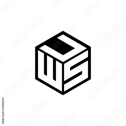 WSU letter logo design with white background in illustrator, cube logo, vector logo, modern alphabet font overlap style. calligraphy designs for logo, Poster, Invitation, etc. photo