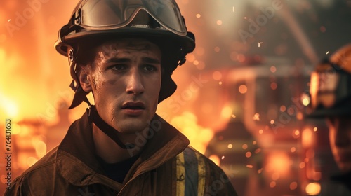 Closeup portrait of a male firefighter © Joyce