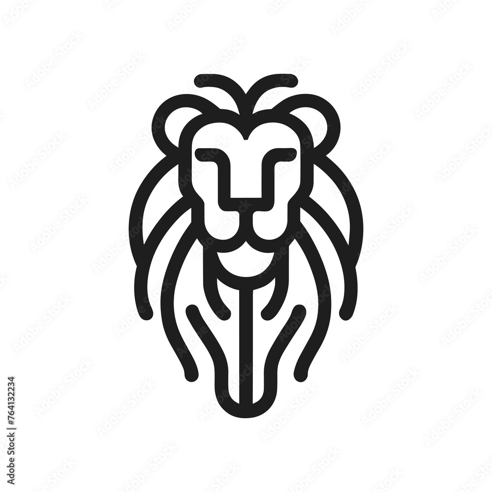 Fototapeta premium Lion logo: Epitomizes strength, courage, and leadership, symbolizing power and majesty in its iconic representation.