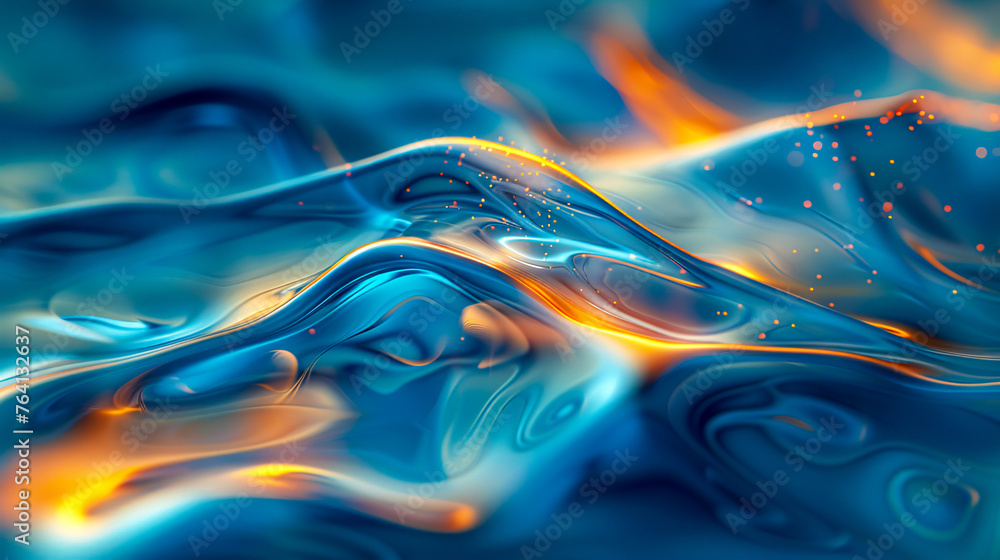 Obraz premium Modern liquid abstract background, flowing colors in a vibrant iridescent texture design