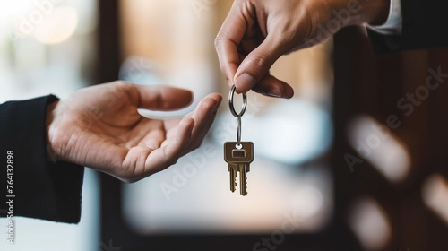 Hand holding keys, Real Estate Concept