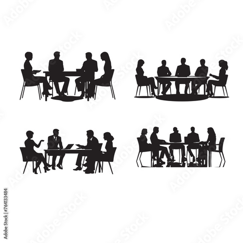 Business Meeting and Teamwork Silhouette