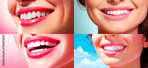 Healthy red smile for a confident and beautiful appearance Style inspired by natural beauty and health White background highlights a bright and vibrant smile