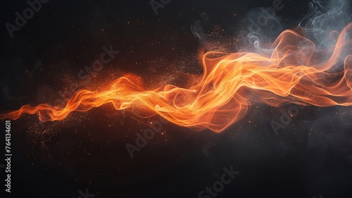 Dynamic fiery tendrils weave through darkness capturing the essence of energy and motion