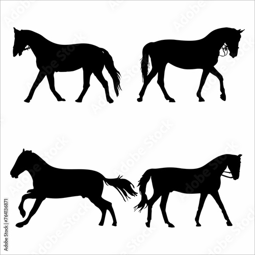 Collection of silhouettes of a horse