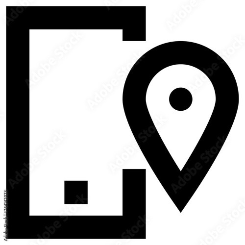 mobile navigation icon, simple vector design