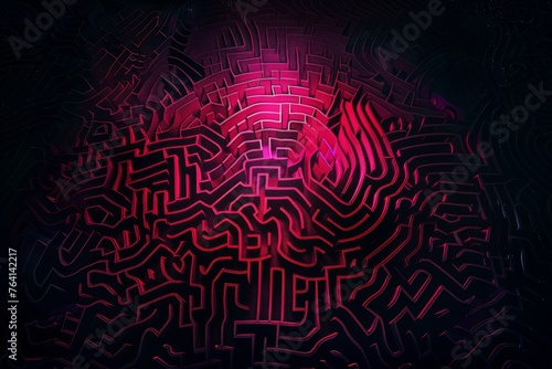 Mind's Maze Brain Collection Background Illustration, Conceptual Digital Art