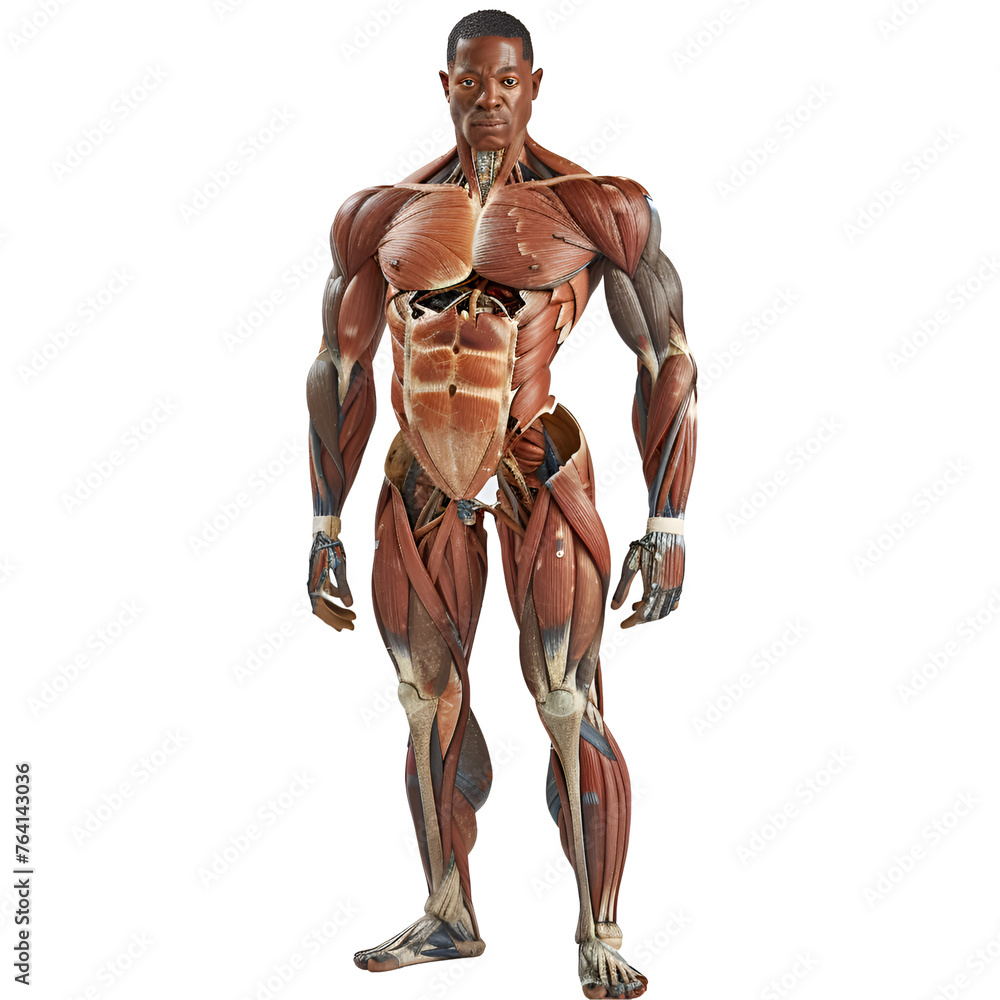 Human Muscular System Model, Organ System Model, Isolated on Transparent Background - PNG Cutout Human Muscular System Model, Organ System Model, Isolated on Transparent Background - PNG Cutout