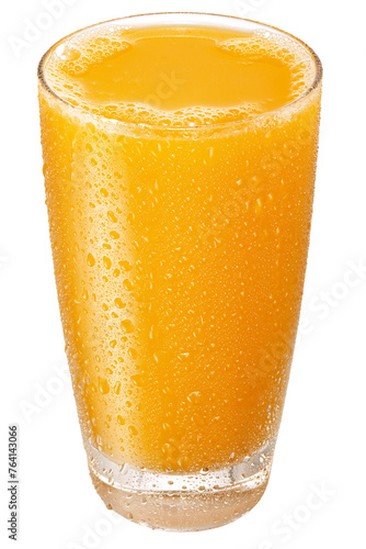 copo com suco de laranja natural isolado em fundo transparente