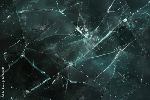 Shattered Silence Cracked Glass Effect, Digital Art, Mysterious Destruction Concept