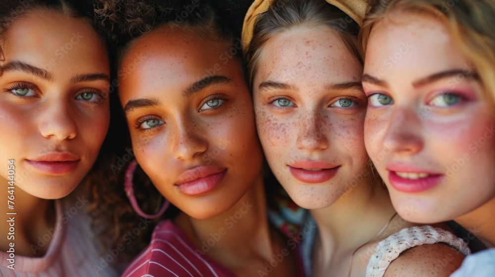 Multiethnic and multiracial group of women, the concept of equality and women's rights Multiethnic and multiracial group of women, the concept of equality and women's rights