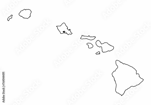 Obraz na płótnie Hawaii map outline w salonie