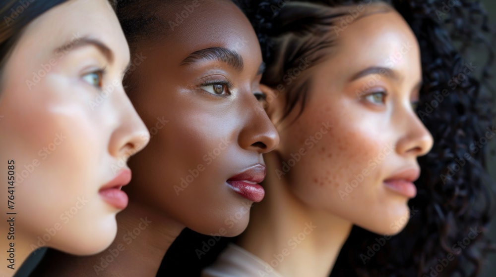 Multiethnic and multiracial group of women, the concept of equality and women's rights Multiethnic and multiracial group of women, the concept of equality and women's rights