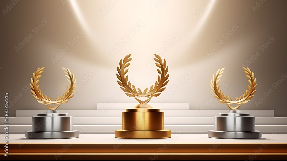 Winner award podium prize silver gold trophy win champion pedestal first stage bronze sport. Podium background winner 3d award ceremony medal platform laurel best place second third design light event Winner award podium prize silver gold trophy win champion pedestal first stage bronze sport. Podium background winner 3d award ceremony medal platform laurel best place second third design light event