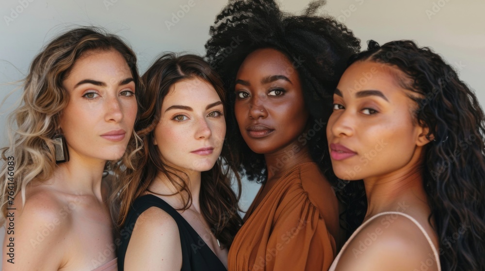 Obraz premium Multiethnic and multiracial group of women, the concept of equality and women's rights