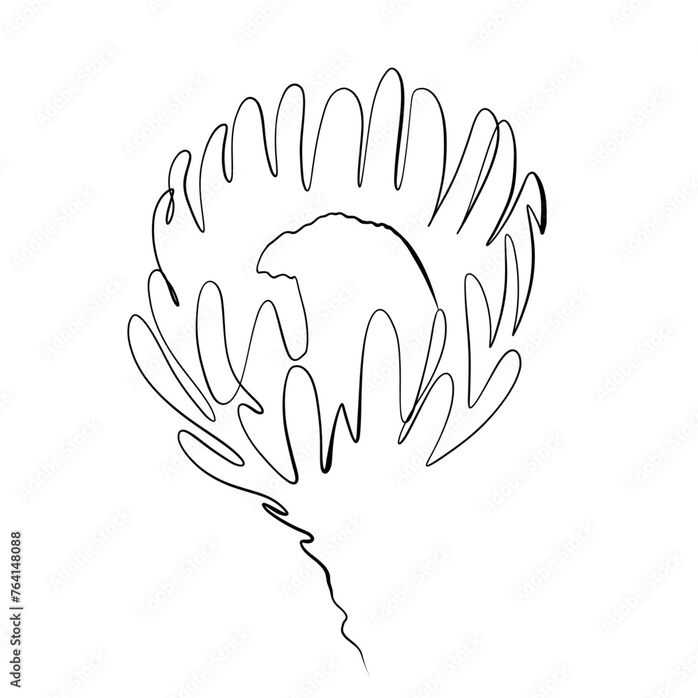 Continuous drawing of lines Line art continuous line drawing of a