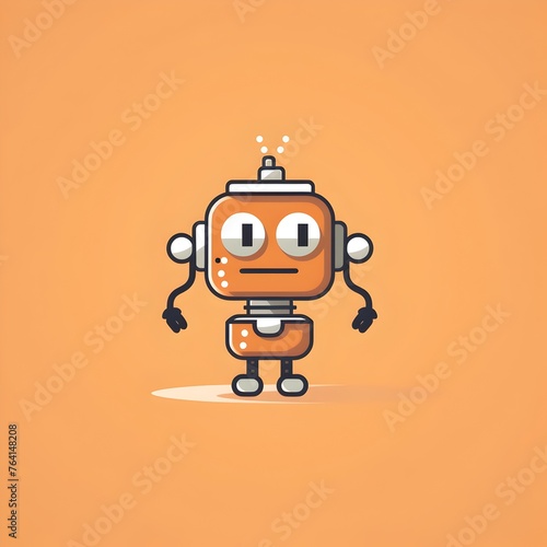 Friendly Cartoon Robot Symbolizing Digital Innovation in Minimalistic Design