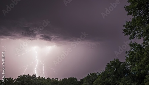 A lightning over the trees