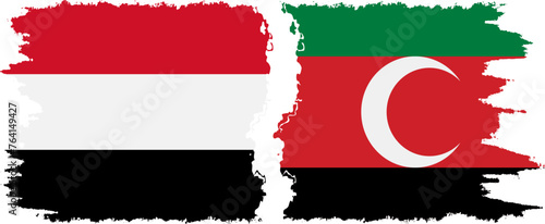 Free Download Darfur and Yemen grunge flags connection vector - GFXLoad