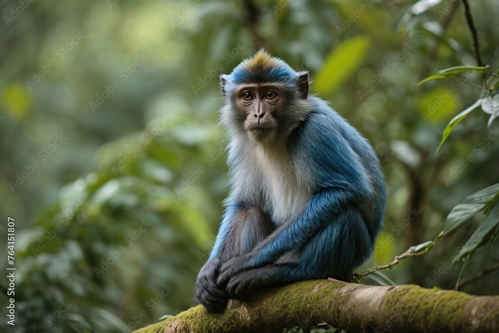 blue monkey sitting blue monkey sitting