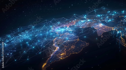 Digital Pulse of South America: A Networked Continent's Glow