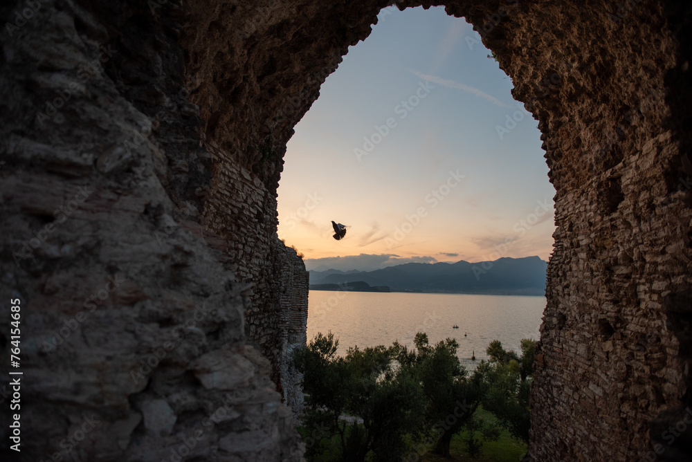 SIrmione, Lombardia, lago di Garda, Italy,  Grotte di catullo