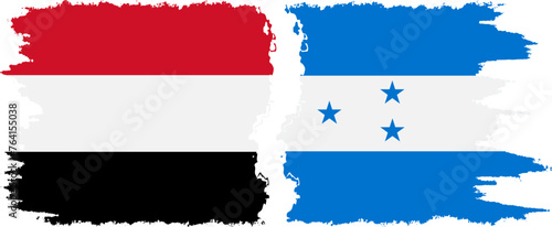 Free Download Honduras and Yemen grunge flags connection vector - GFXLoad