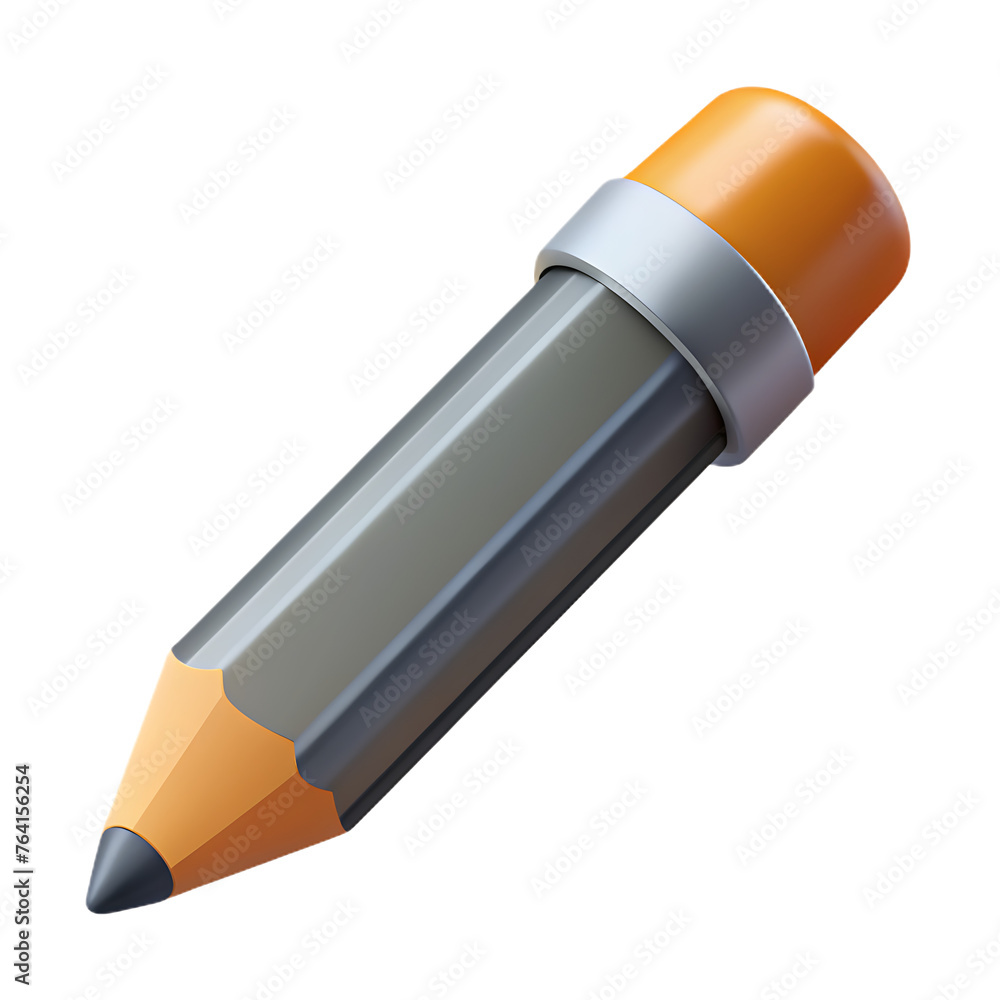 Short yellow pencil, realistic pencil isolated cartoon with rubber eraser. Short yellow pencil, realistic pencil isolated cartoon with rubber eraser.