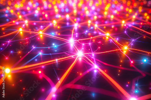 Abstract Network of Interconnected Lights.