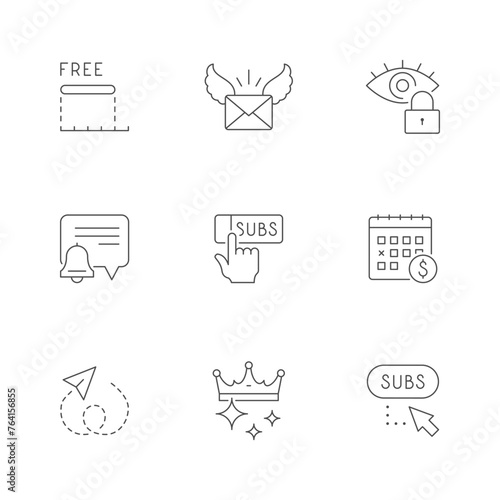 Set line icons of subscription