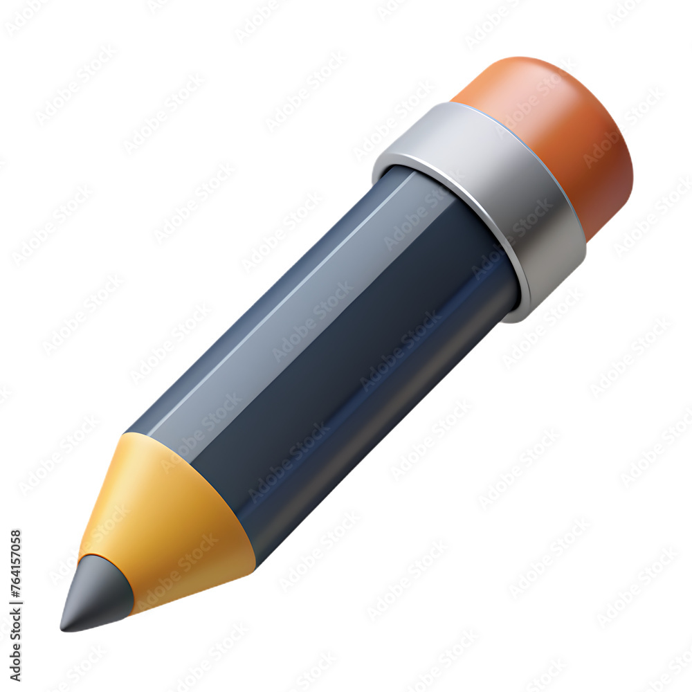Short yellow pencil, realistic pencil isolated cartoon with rubber eraser. Short yellow pencil, realistic pencil isolated cartoon with rubber eraser.