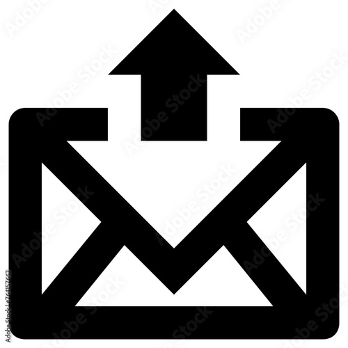 outgoing email icon, simple vector design