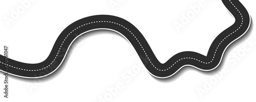 Winding road isolated on transparent background. Set of Bending roads and highways vector illustrations
