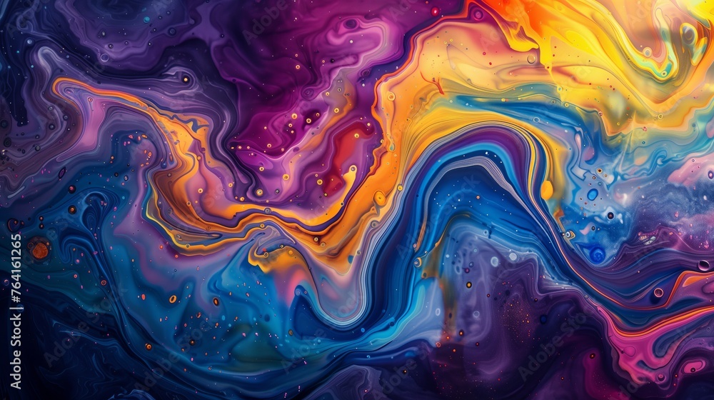 dynamic fluid art with vibrant swirls and abstract flow - obrazy, fototapety, plakaty 