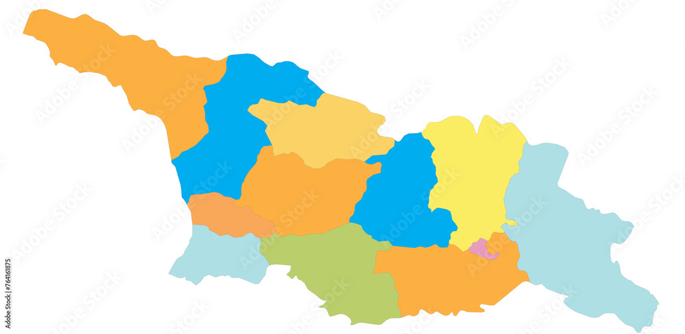 Outline of the map of Georgia with regions