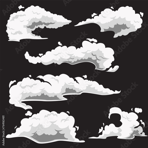 smoke cloud collection set vector design