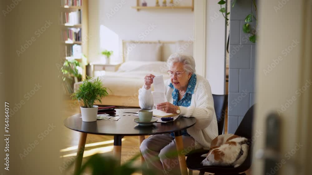 Senior woman has financial problems. Counting money, monthly pension, dont have enough money for paying bills. Senior woman has financial problems. Counting money, monthly pension, dont have enough money for paying bills.