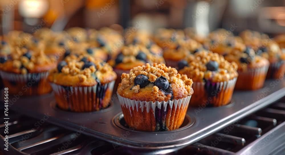 Blueberry muffins with streusel topping, fresh out the oven Blueberry muffins with streusel topping, fresh out the oven