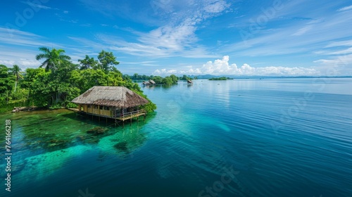 Island Hut Amidst Tropical Paradise