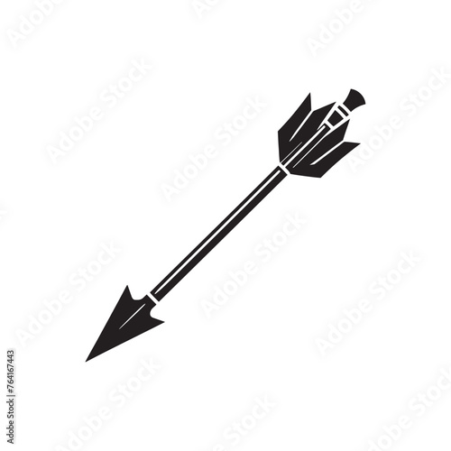 Vibrant Javelin Silhouette Extravaganza - Illuminating the Shadows of Sporting Triumph with Javelin Illustration - Minimallest Javelin Vector
