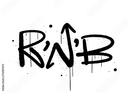 Grunge illustration with urban graffiti street art. Concept for r'n'b, rappers. Cool print for graphic tee, streetwear, hoodie. Vintage retro symbol. Nostalgia for 1980s, 1990s - Vector artwork.