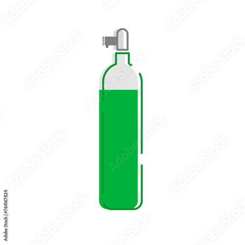 Liquid oxygen cylinder icon on isolated background.