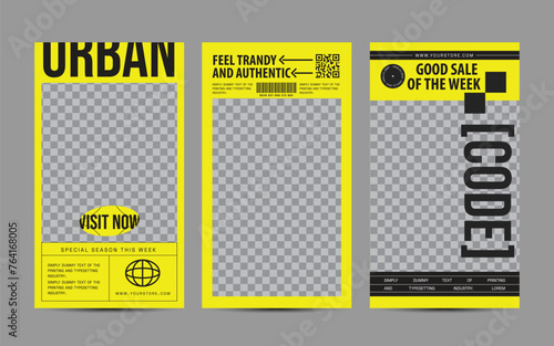 Hype social media post template set. Modern social media post bundle vector, Design editable template for social Template
