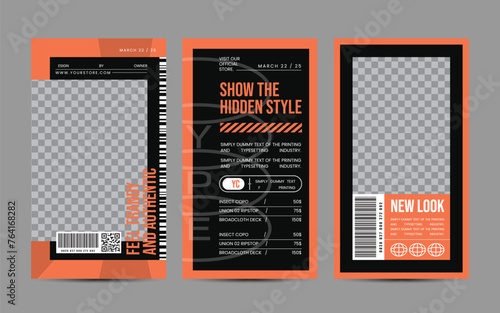 Hype social media post template set. Modern social media post bundle vector, Design editable template for social Template