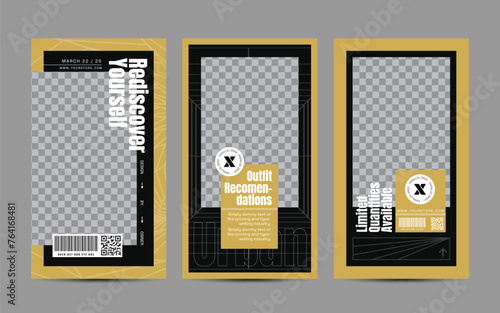 Hype social media post template set. Modern social media post bundle vector, Design editable template for social Template