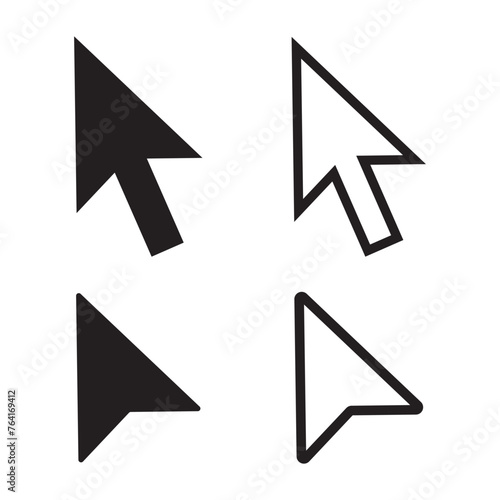 Computer mouse click pointer cursor arrow flat icon for apps and websites, Vector illustration. Mouse click cursor.