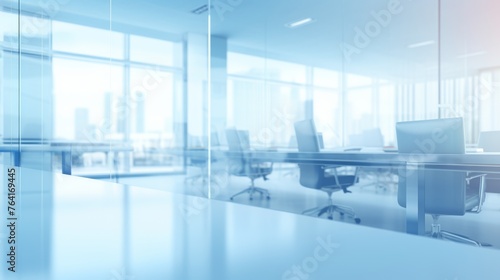 Blurred background of a light modern office, business style extra wide backdrop