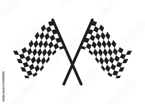 crossed racing flag Start icon  Checkered flag for car racing flat vector icon for sports apps and websites.