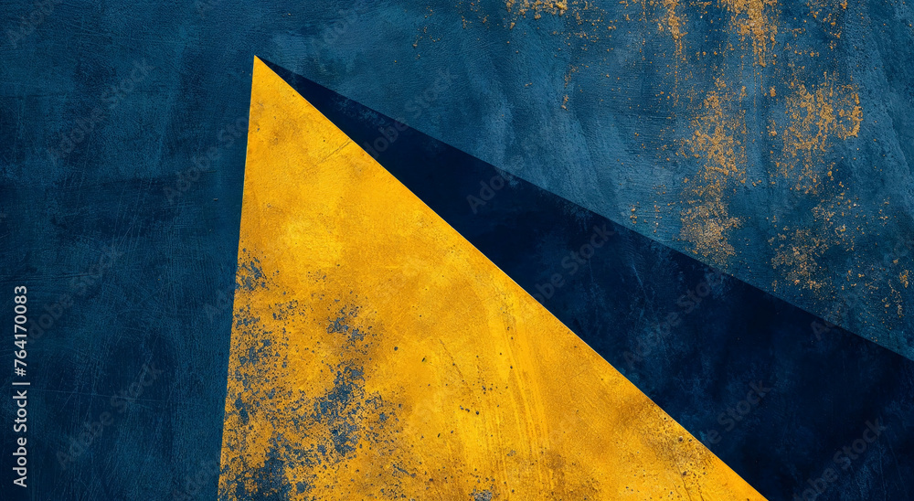 Growth Yellow and dark blue arrow pointing up, dark yellow and indigo, poster, grunge textured background texture. 